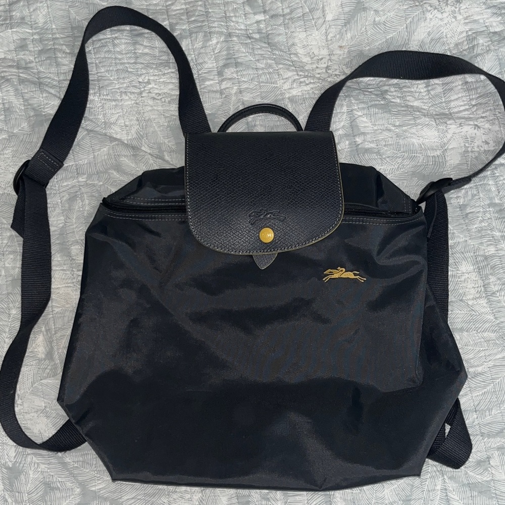 Longchamp large gunmetal Backpack